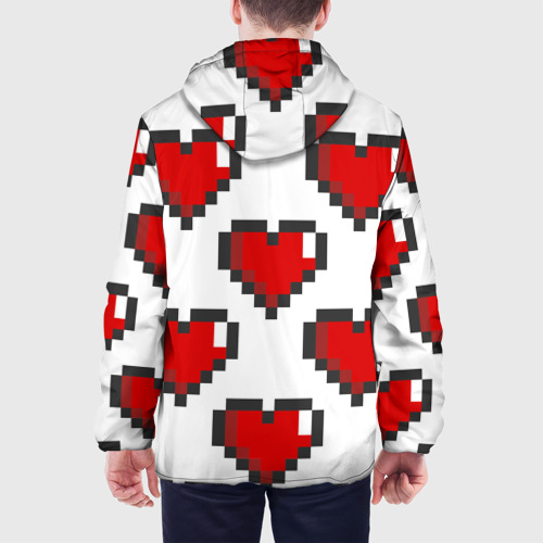 Мужская куртка 3D Пиксельные сердечки, цвет 3D печать - фото 5