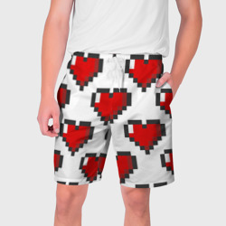 Мужские шорты 3D Пиксельные сердечки