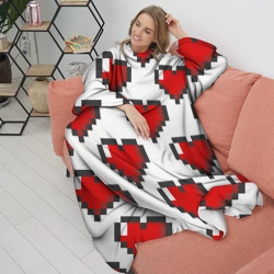 Плед с рукавами Пиксельные сердечки - фото 2