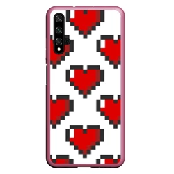 Чехол для Honor 20 Пиксельные сердечки