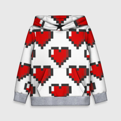 Детская толстовка 3D Пиксельные сердечки