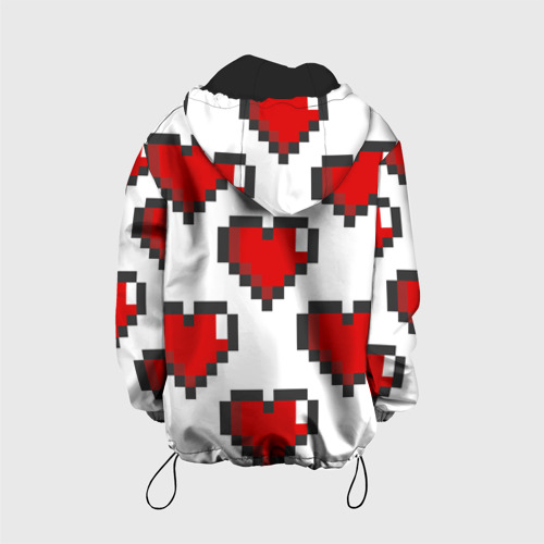 Детская куртка 3D Пиксельные сердечки, цвет черный - фото 2