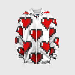 Детская куртка 3D Пиксельные сердечки