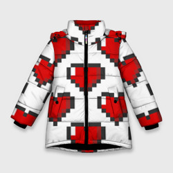 Зимняя куртка для девочек 3D Пиксельные сердечки