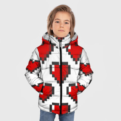 Зимняя куртка для мальчиков 3D Пиксельные сердечки - фото 2