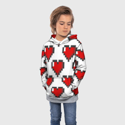 Детская толстовка 3D Пиксельные сердечки - фото 2