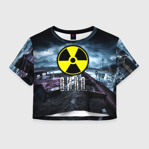 Женская футболка Crop-top 3D S.T.A.L.K.E.R. - В.И.К.А.