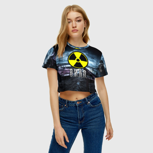 Женская футболка Crop-top 3D S.T.A.L.K.E.R. - В.И.К.А., цвет 3D печать - фото 3