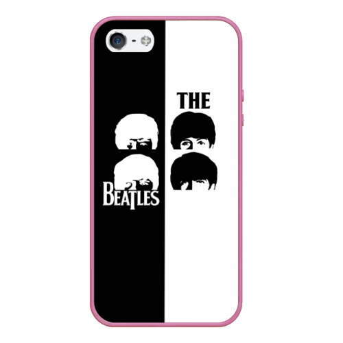 Чехол для iPhone 5/5S матовый The Beatles, цвет малиновый