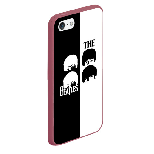 Чехол для iPhone 5/5S матовый The Beatles, цвет малиновый - фото 3