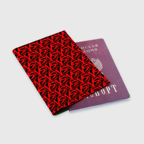 Обложка для паспорта матовая кожа VERSUS BATTLE RED, цвет зеленый - фото 3