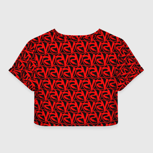 Женская футболка Crop-top 3D VERSUS BATTLE RED, цвет 3D печать - фото 2
