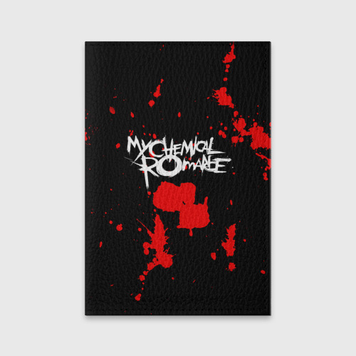 Обложка для паспорта матовая кожа My Chemical Romance, цвет бирюзовый