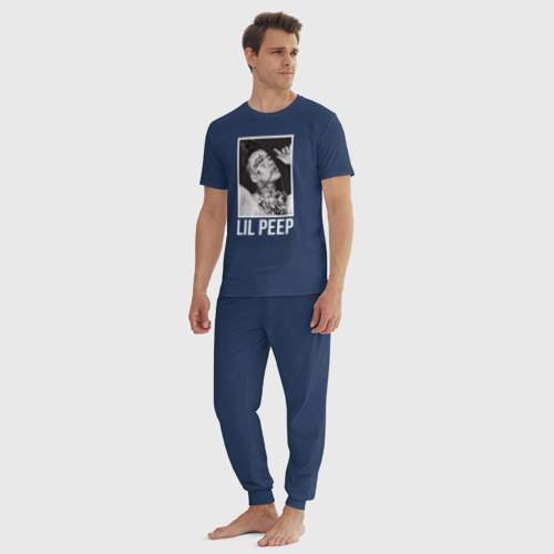 Мужская пижама хлопок Little fashion , цвет темно-синий - фото 5