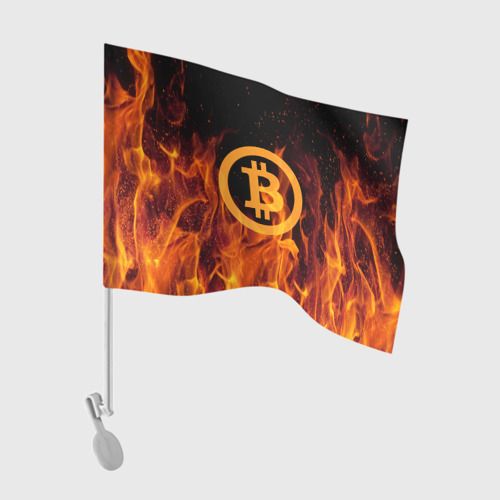 Флаг для автомобиля BITCOIN FIRE Фото 01 Флаг для автомобиля BITCOIN FIRE Фото 01