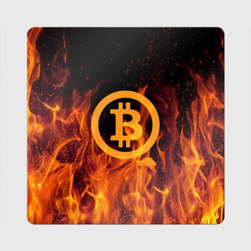 Магнит виниловый Квадрат BITCOIN FIRE Фото 01 Магнит виниловый Квадрат BITCOIN FIRE Фото 01