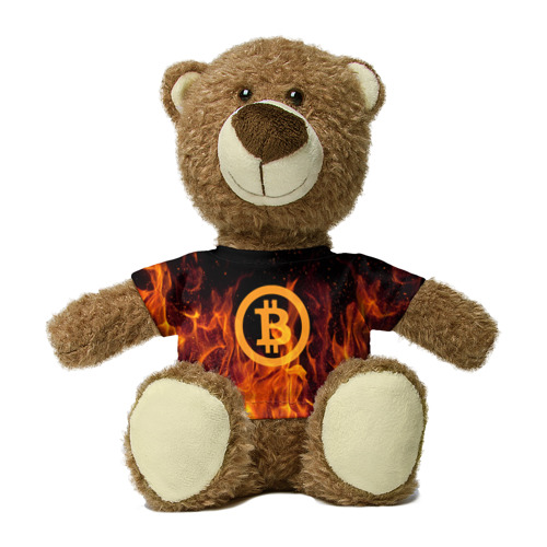 Миша в футболке 3D BITCOIN FIRE Фото 01 Миша в футболке 3D BITCOIN FIRE Фото 01