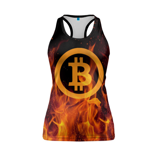 Женская майка 3D спортивная BITCOIN FIRE Фото 01 Женская майка 3D спортивная BITCOIN FIRE Фото 01