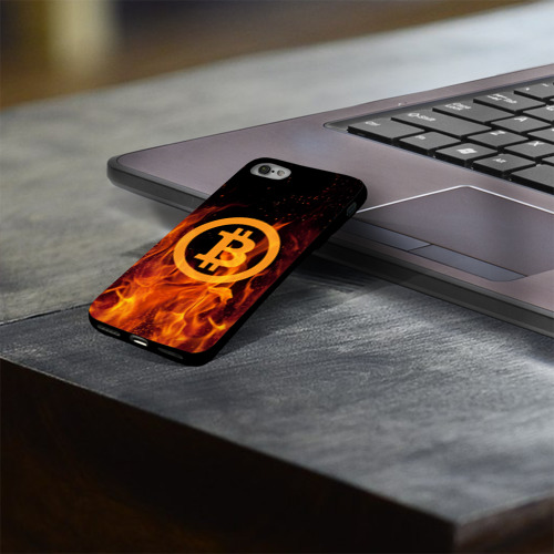 Чехол для Apple iPhone 8 силиконовый глянцевый BITCOIN FIRE Фото 01 Чехол для Apple iPhone 8 силиконовый глянцевый BITCOIN FIRE Фото 01