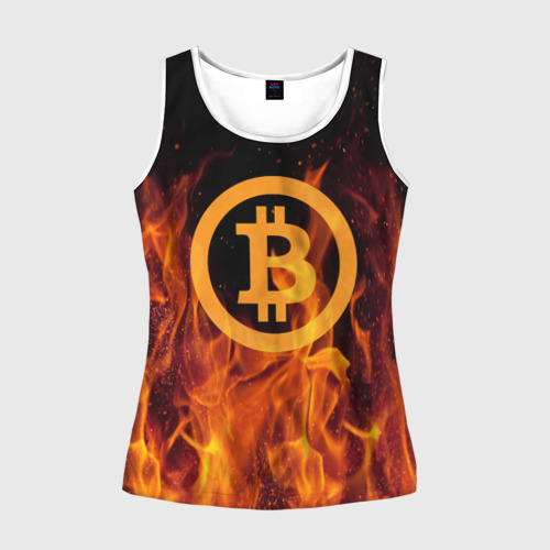 Женская майка 3D BITCOIN FIRE Фото 01 Женская майка 3D BITCOIN FIRE Фото 01