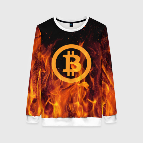 Женский свитшот 3D BITCOIN FIRE Фото 01 Женский свитшот 3D BITCOIN FIRE Фото 01