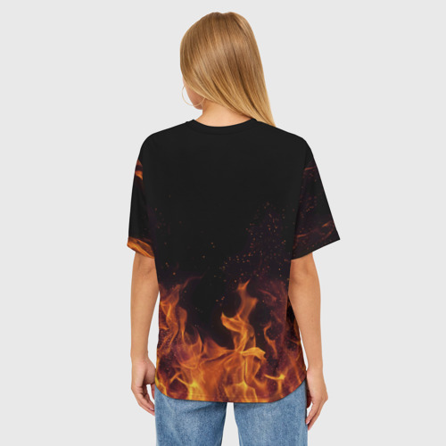 Женская футболка oversize 3D Софья огонь баба, цвет 3D печать - фото 4