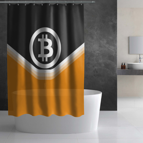 Штора 3D для ванной BITCOIN UNIFORM - фото 3