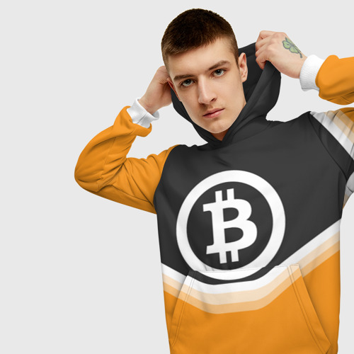 Мужская толстовка 3D BITCOIN UNIFORM, цвет белый - фото 5