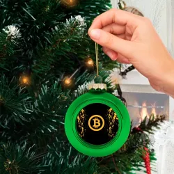 Ёлочный шар стеклянный/пластиковый Биткоин bitcoin - фото 2