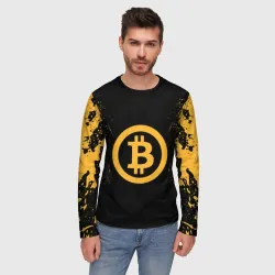 Мужской лонгслив 3D Биткоин bitcoin - фото 2