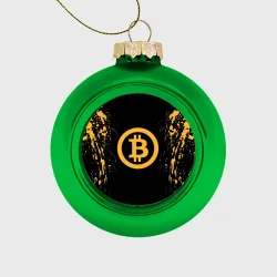 Ёлочный шар стеклянный/пластиковый Биткоин bitcoin
