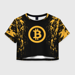 Женская футболка Crop-top 3D Биткоин bitcoin