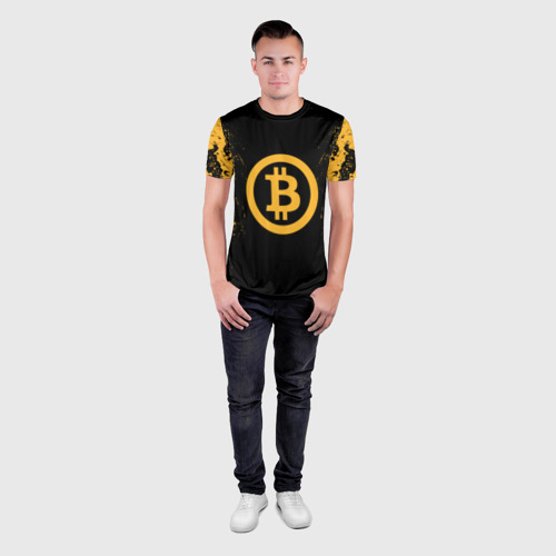 Мужская футболка 3D Slim Биткоин bitcoin, цвет 3D печать - фото 4