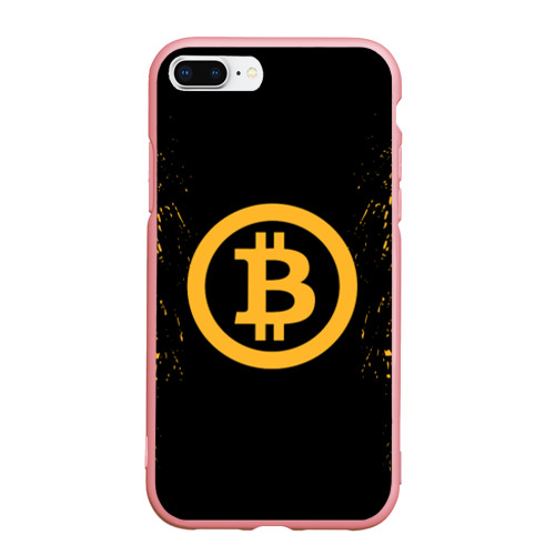 Чехол для iPhone 7Plus/8 Plus матовый Биткоин bitcoin, цвет баблгам