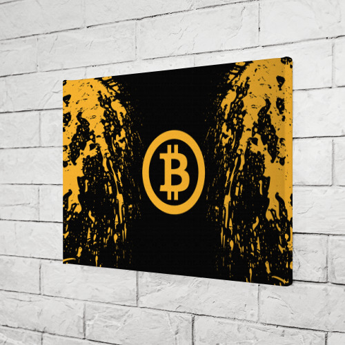 Холст прямоугольный Биткоин bitcoin, цвет 3D печать - фото 3