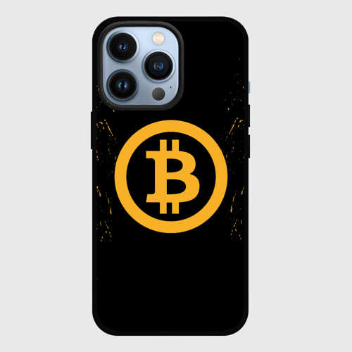 Чехол для iPhone 13 Pro Биткоин bitcoin, цвет черный