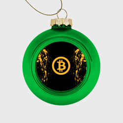 Стеклянный ёлочный шар Биткоин bitcoin