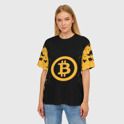 Женская футболка oversize 3D Биткоин bitcoin - фото 2