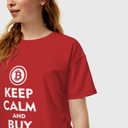 Женская футболка хлопок Oversize Keep Calm - фото 2