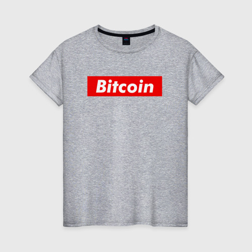 Женская футболка хлопок Bitcoin, цвет меланж