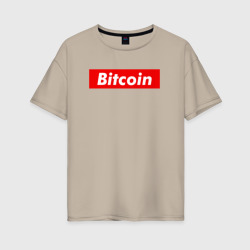 Женская футболка хлопок Oversize Bitcoin