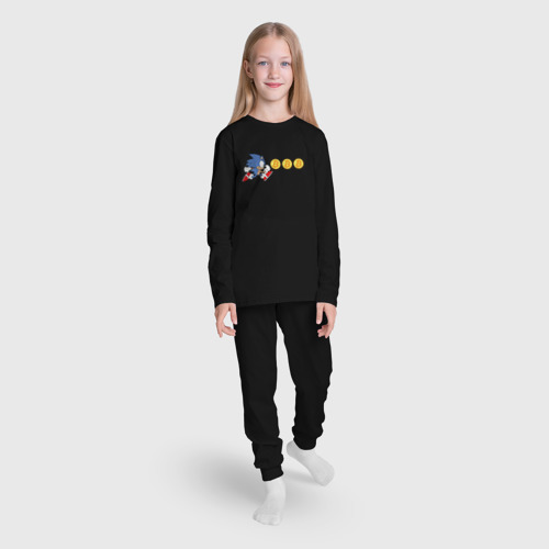 Детская пижама с лонгсливом хлопок Соник, цвет черный - фото 5