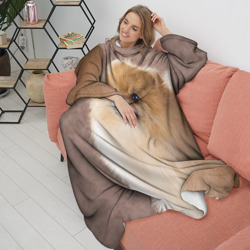 Плед с рукавами Шпиц крупным планом - фото 2