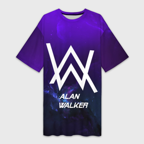 Платье-футболка 3D Alan Walker space collection, цвет 3D печать
