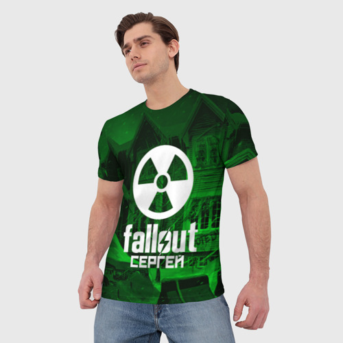 Мужская футболка 3D FALLOUT СЕРГЕЙ, цвет 3D печать - фото 3