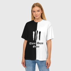 Женская футболка oversize 3D Three Days Grace - фото 2
