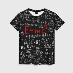 Женская футболка 3D Формулы E=mc2