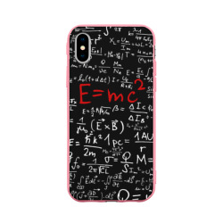 Чехол для iPhone X матовый Формулы E=mc2