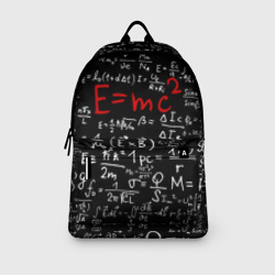 Рюкзак с принтом Формулы E=mc2 для любого человека, вид спереди №3. Цвет основы: белый