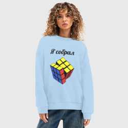 Женский свитшот oversize без начеса хлопок Кубик рубика - фото 2